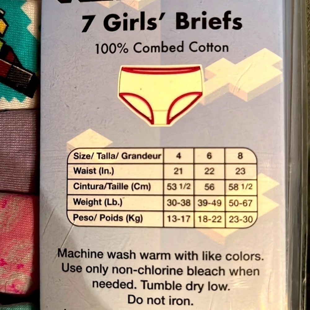 LITTLE Girls Minecraft 7-Pack Brief Panty - Picture 2 of 3